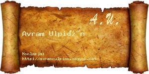 Avram Ulpián névjegykártya